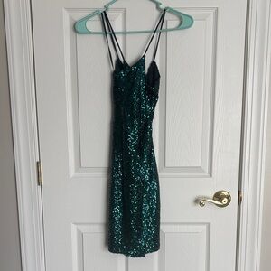 Windsor Emerald Sequin Mini Dress